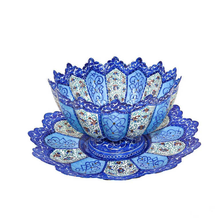 ست کاسه و بشقاب میناکاری ست کاسه و بشقاب میناکاری