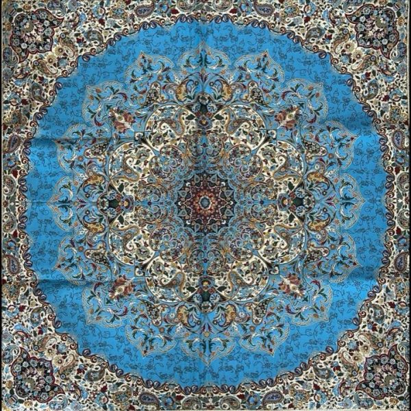  ترمه رو میزی یک در یک ابریشم طرح بختیاری الماس کویر